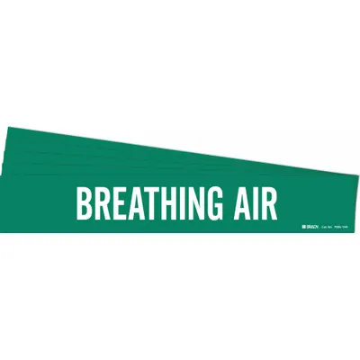 Penanda Pipa BRADY: Udara Pernapasan, Hijau, Putih, Cocok untuk Diameter Luar Pipa 8 in dan Lebih Besar - Breathing Air Adhesive Pipe Markers