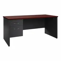 HIRSH Desk Pedestal: Melamine Laminate with Particleboard Core, Mahogany, 1 Pedestals, 2 Drawers (MPN 20544)