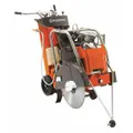 The HUSQVARNA FS 524 is a 4-cycle gas-powered walk-behind concrete saw with a 24 in blade diameter and 9 5/8 in max cutting depth. It supports wet cutting and features an electric start. Suitable for cutting concrete, asphalt, and masonry in construction and industrial applications.
