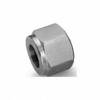 This double-ferrule compression fitting nut from the HAM-LET Let-Lok series is designed for 5/8 in OD stainless steel tubing. Made of stainless steel, it is compatible with Parker A-LOK fittings. Used in high-pressure fluid and gas systems to secure leak-tight tube connections