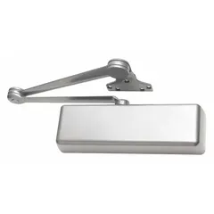 This LCN 4210 Series door closer is a Grade 1 heavy-duty parallel arm-mount unit made of aluminum. It features a non-hold open design with an adjustable spring size 6, suitable for interior or exterior use on commercial or industrial doors. The closer is ADA compliant and measures 12 1/4 inches long by 2 1/4 inches wide.