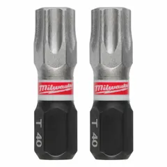 This 25-pack of T40 Torx® impact bits features a hex shank for secure retention in impact drivers. Constructed from S2 steel, these bits are suited for driving Torx fasteners in assembly and maintenance tasks.