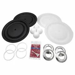 Fluid section repair kit for rebuilding the fluid end of Graco pumps. Includes PTFE seals and components to restore sealing and pressure performance in industrial fluid handling applications such as paint, coating, and chemical transfer.