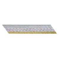 Collated brad nails, 1-1/2" length, smooth shank, steel, plain finish, conical point. Pack of 4,000. Suitable for trim, molding, and cabinetry applications where a flush finish is required