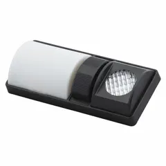 This 12V DC incandescent dome light features a clear lens and black housing, measuring 3 inches in overall height and 7 inches in overall length. It uses a surface-mount screw style with blunt-cut electrical connection for interior illumination in vehicles, trailers, and equipment.