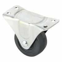 SHEPHERD CASTER Plate Caster: Rigid, No Brake, Rubber, 3 in Wheel Dia., 1 1/4 in Wheel Wd, Hole (MPN PRQ30124ZN-3H)