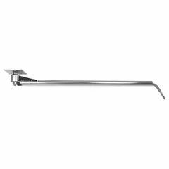 Stainless steel ceiling boom with 3/8 in NPTF inlet connection, rated for maximum operating pressure of 4,000 psi. Includes an inline swivel for flexible hose positioning. Used in vehicle wash bays to route water and detergent hoses overhead, keeping them off the floor.