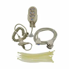 This plastic, beige pendant is designed for use with Invacare healthcare beds. It serves as a replacement or accessory for control systems compatible with manufacturer part number BD2380/76, allowing adjustment of bed functions.