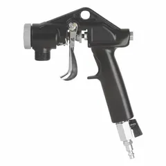 This airless spray gun from GRACO is designed for applying paints with a spray pattern width adjustable from 2 in to 12 in. It features a 1/4 in NPT air inlet and consumes 3.5 to 11 cfm at 15 to 100 psi. The plastic construction includes two nozzles. Typical applications include painting and texturing walls and ceilings in construction and renovation.