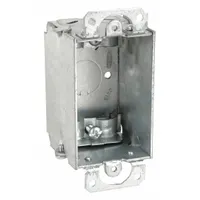 RACO Electrical Box: Steel, Steel Material & Nominal Size, 1 Gangs, 2 in Box Dp, 2 in Box Wd (MPN 445)