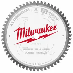 This 8-inch circular saw blade with 60 carbide teeth is designed for cutting aluminum and other soft metals. It features a 0.09-inch cut width and a 5/8-inch arbor, suitable for use in metal fabrication and construction applications requiring clean cuts in non-ferrous materials.