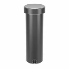 Steel clevis pin with 1-inch diameter and 3-inch shank length, plain finish. Used in mechanical linkages to connect a clevis to a rod or other component, allowing pivoting motion. Suitable for industrial machinery, agricultural equipment, and material handling systems.