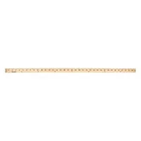 WESTCOTT Ruler: 10425, 3 ft, 0.23 in Thick, Clear, Black, Rigid, Printed Graduation Mark, Matte, SAE
