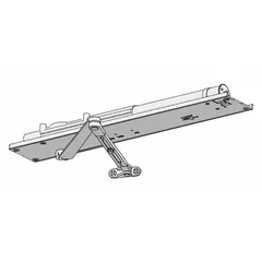 This Grade 1 heavy-duty concealed-mount door closer is constructed of aluminum and measures 21 7/8 inches in length. It features a non-hold open design with an adjustable spring size 1, suitable for interior and exterior applications. The closer is ADA compliant and uses a regular arm type, providing controlled closing and latching for commercial or industrial doors.