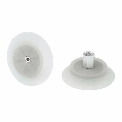 Rakitan Bantalan Vakum SCHMALZ: Datar, Port Vakum G1/4 in, Dia Bantalan 108 mm - Flat Type Food-Safe Fast-Handling Vacuum Pad Assemblies