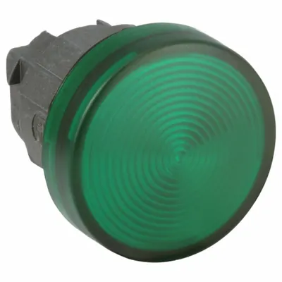 SCHNEIDER Kepala Lampu Pilot: Diameter Lubang Pemasangan Panel 22 mm, Hijau, Fresnel, LED - Pilot-Light Heads