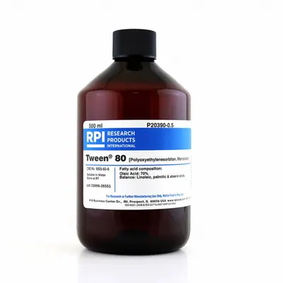 RPI Polioksietilensorbitan, monooleat (Tween 80): Volume 500 mL, Bebas BSE/TSE - Protease Inhibitors