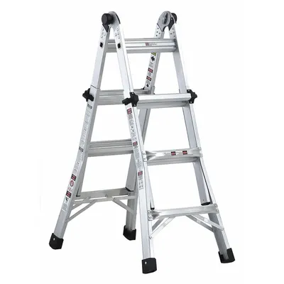 Tangga Kombinasi LOUISVILLE LADDER: 4 Konfigurasi, Aluminium, Kapasitas Beban 300 lb - Staircase & Extending Multifunction Ladders
