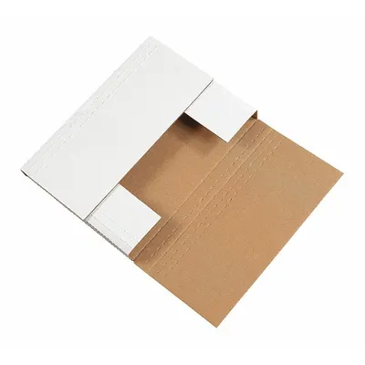 PARTNERS BRAND Amplop Lipat Mudah,7.5x5.5x2",Putih,PK50: Kraft, 7 1/2 in Panjang Dalam, 2 in Tinggi Dalam - Easy-Fold Mailers