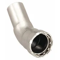 Press-fit steel elbow fitting with EPDM sealing for 1 1/4 in pipe to 1 1/4 in CTS connections. Used in plumbing, HVAC, and industrial piping systems for water and hydronic applications. Enables fast, reliable joining without welding or threading