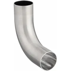 This 88° elbow is a 316L stainless steel sanitary tube fitting with 2-1/2 in OD weld connections. Manufactured to ASME BPE standards, it is used in hygienic process piping systems to create a precise directional change.
