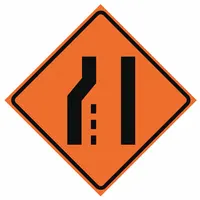 Roll Up Traffic Sign: 36 in x 36 in Nominal Sign Size, Polyester/PVC, 0.015 in, W4-2 MUTCD, Orange (MPN 669-C/36-EMO-LS)
