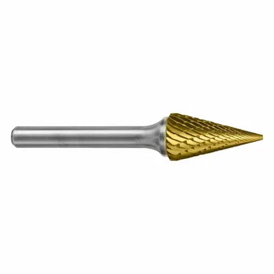 SGS PRO Bur Karbida: Kerucut Ujung Runcing, SM-43, Potongan Ganda, 1/8" x 5/8" Kepala - Double-Cut Pointed-End Cone Burs