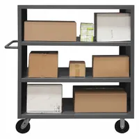DURHAM MFG Stock Truck: 2,000 lb, Flush Lip, 31 in L x 67 in W x 58 in H Overall Dim., 3 Shelves (MPN 2SPT-3060-3-2K-95)