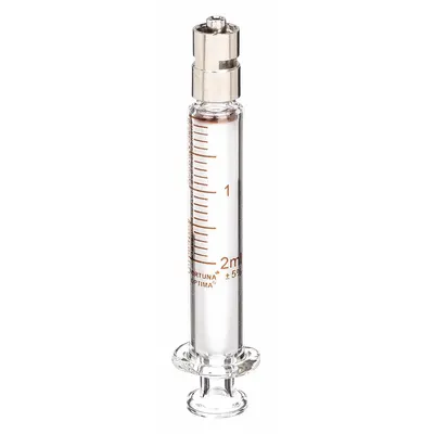 FORTUNA Spuit Kaca yang Dapat Digunakan Kembali: Kapasitas 2 mL - mL, Luer Lock, Kaca Borosilikat - Luer Lock Syringes