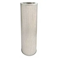 Cartridge-type hydraulic fluid filter with cellulose media. Inside diameter 4 3/8 in. Compatible with Hokuetsu vehicles. Used in mobile and industrial hydraulic systems to remove contaminants from hydraulic fluid