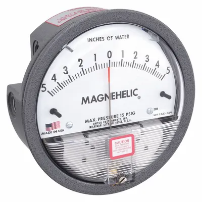 Dwyer Pengukur Tekanan Diferensial: Belakang/Satu-Sisi, 1/8 in NPT Perempuan, 2000 - Low Operating Pressure Differential Gauges