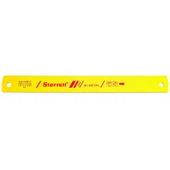 Bi-metal power hacksaw blade for cutting steel and general metals. 14-inch length, designed for power hacksaws handling materials up to 10 inches in maximum diameter. Suitable for fabrication, maintenance, and metalworking applications.