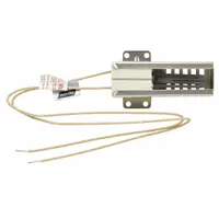 This GE ignitor is a replacement part for gas ovens, used to ignite the burner for baking and broiling. It is designed for use in compatible GE oven models