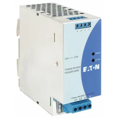 EATON DC Power Supply: DIN Rail, 960 W Output Power - Rated, 2.5 A Current - Output - DIN Rail Mount DC Power Supplies