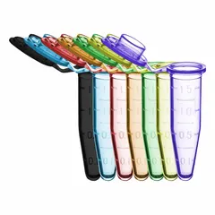Microcentrifuge Tube, Polypropylene, 1.5 mL, Assorted, Round Bottom, Graduated, with Closure