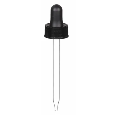 Tutup QORPAK: Diameter 22 mm, Hitam, Polipropilena, Tanpa Lapisan, Ukuran Tutup Sekrup 22-400 mm - Dropper Bottle Caps