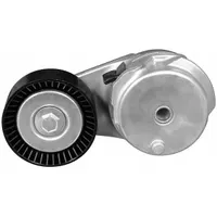 Self-adjusting belt tensioner with 1 pulley and 2 3/4 in outside diameter. Automatically maintains proper tension on engine accessory drive belts to compensate for wear and temperature changes. Used in automotive and light-truck applications