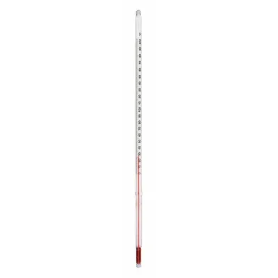 Termometer Kaca Berisi Cairan THERMCO, Dilapisi Pengaman: 0°C hingga 200°C, Pencelupan Sebagian - Partial-Immersion Liquid-in-Glass Lab Thermometers