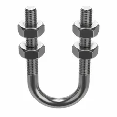 This U-bolt is designed to secure pipes, tubing, or conduit to structural supports. It features a 3/8"-16 thread size, fits 1 1/2 in pipe, and has a 4 in inside height. Made of stainless steel with a plain finish, it is suitable for corrosion-resistant fastening in plumbing, HVAC, and industrial piping systems.