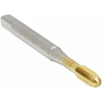 This thread-forming tap creates internal threads in ductile materials such as aluminum, brass, and low-carbon steel without cutting, producing stronger threads and eliminating chips. It features a #12-28 UNF thread size, H9 tolerance, plug chamfer, and TiN coated cobalt construction. Suitable for general manufacturing applications where chip-free threading is required