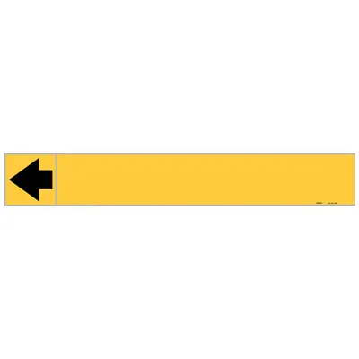 BRADY Penanda Pipa: Kuning, Hitam, Lebar 8 in, Vinil, Lebar Gulungan 8 in - Pipe Marker Directional Flow Arrows