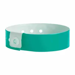 Blue vinyl security wristband with no legend, suitable for color-coded identification in events, healthcare, and access control. Each wristband measures 10 inches in overall length and 3/4 inch in overall width. Supplied in a pack of 500.