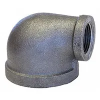 ANVIL Metal Pipe Elbow: 90° Elbow, 300 psi @ 150° F, 1/2 in x 1/4 in, Malleable Iron, Made in USA (MPN 0310007604)