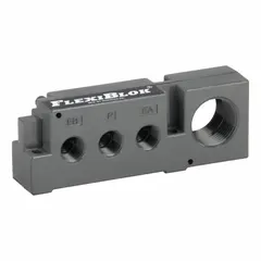 Female NPT port configuration. Terminates manifold assemblies in Mark 8 pneumatic systems. Used in industrial automation and material handling applications requiring reliable air distribution.