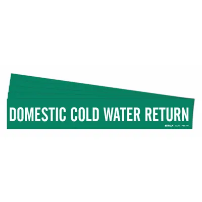 Penanda Pipa BRADY: Pengembalian Air Dingin Domestik, Hijau, Putih, Cocok untuk Diameter Luar Pipa 8 in dan Lebih Besar - Domestic Cold Water Return Adhesive Pipe Markers
