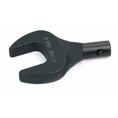Interchangeable open end head for SAE Y-shank torque wrenches. 11/16 in drive size. Used to apply precise torque to fasteners in confined spaces where standard sockets cannot fit.