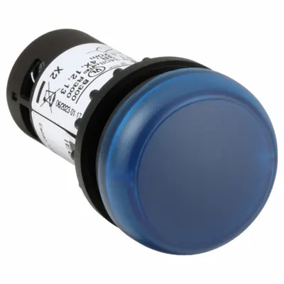 EATON Lampu Panel Rata: 22 mm Dia. Lubang Pemasangan Panel, LED, Biru, Kepala Rata - LED Indicator Pilot Lights