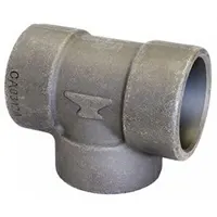 This ANVIL pipe tee is a socket weld high-pressure fitting with three female socket connections, each sized 3/8 in. It is rated for a maximum operating pressure of 2,000 psi at 150 °F. Used to branch or join three pipe runs in high-pressure fluid systems, such as hydraulic lines, steam circuits, or process piping