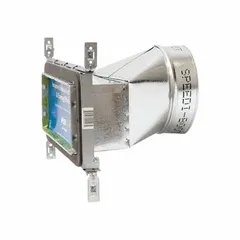Steel vent boot with 8 in diameter, 8 in height, and 8 in width collar. Cap and collar are constructed of steel. Used to connect and support straight boot sections in ventilation ductwork for commercial and industrial air handling systems.