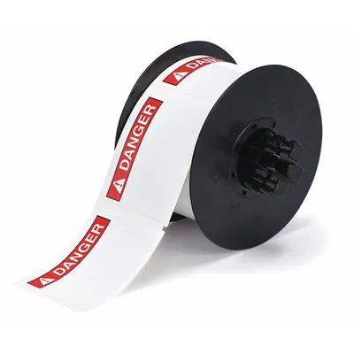 BRADY Pre-Cut Label Stock Roll: Danger, DANGER Header, 2 1/4 in x 3 in, 2 1/4 in - Brady Danger Precut Label Rolls
